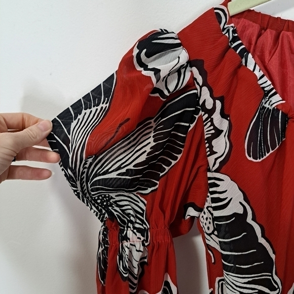 Autumn Adeigbo Fleur dress red butterfly 10 NWT - Picture 7 of 9